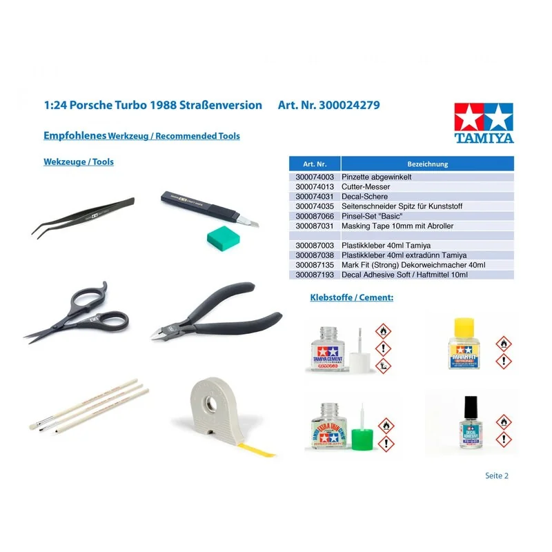 Tamiya Porsche 911 Turbo 1988 Model Kit - Image 5