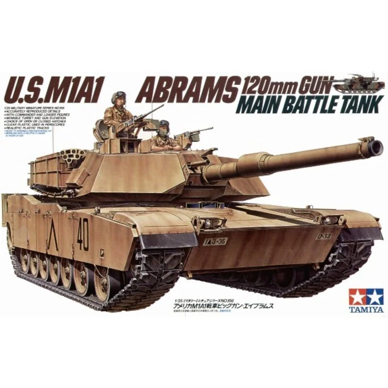 Tamiya M1A1 Abrams 120mm Gun Main Battle Tank Model Kit
