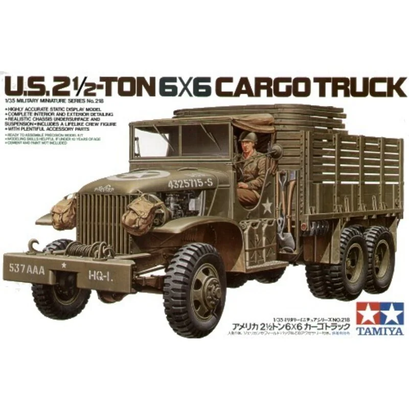 Tamiya U.S. Type353 6x6 2.5ton Truck With Driver Figure And Decals For 4 Vehicles Model Kit