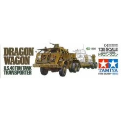 Tamiya US 40Ton WWII Tank Transporter Dragon Wagon 50cm Long With Crew Figures Model Kit
