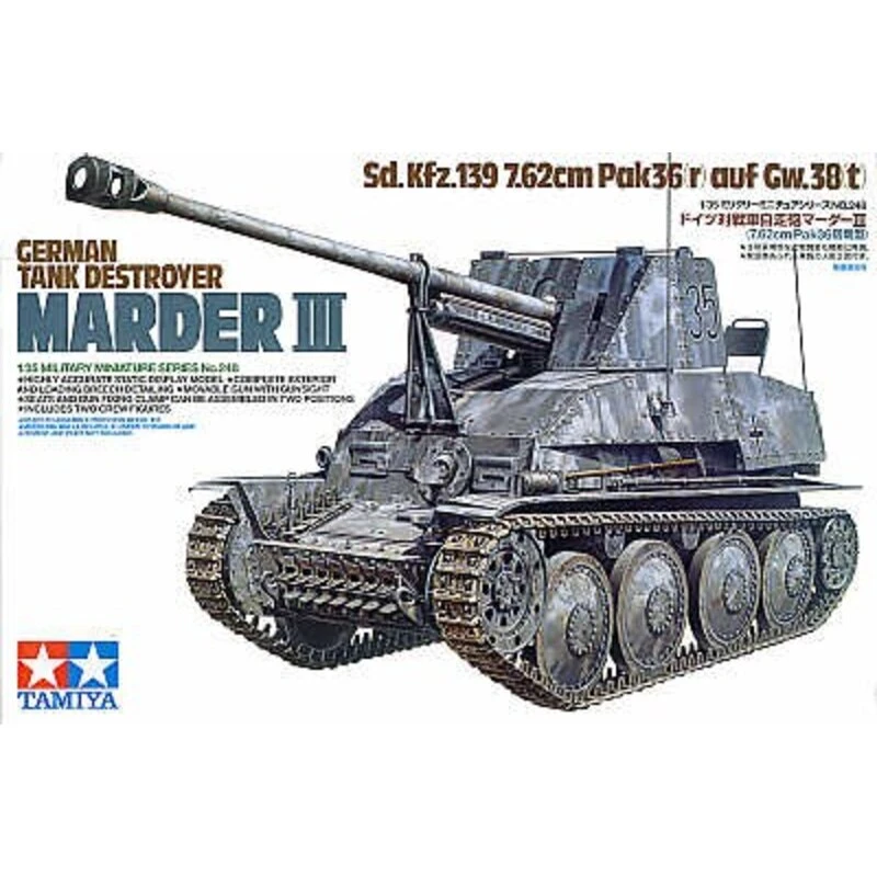 Tamiya Marder III Sd.Kfz.139 7.62cm PaK(r) Auf Gw.38(t) Model Kit