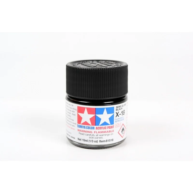 Tamiya X-18 Semi Gloss Black 10ml